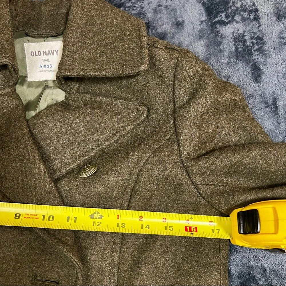 Old Navy Wms‎ Wool Blend Moss Green Military Crop Lined Retro Preppy Jacket S